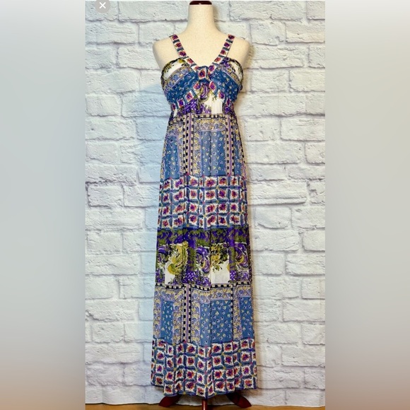 Nine West Floral Patterned Maxi Dress Size 12